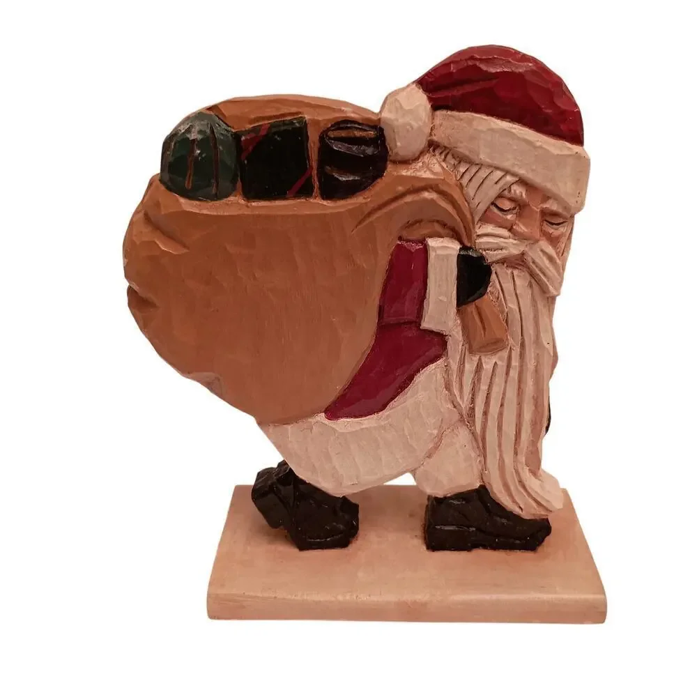4 Old World Santas, Christmas Decorations, Resin, 1 Vintage Great Pre-owned Cond